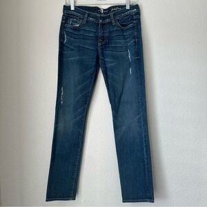 7 For All Mankind Josefina Skinny Boyfriend Distressed Jean Denim Size 26